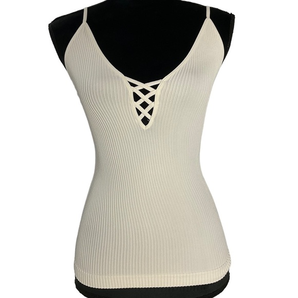 FREE People Lattice Front Ribbed Cami - Picture 1 of 6